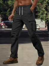 Voguable Spring Autumn Cargo Pants Men Multi Pocket Work Trousers Slim Straight Outdoor Casual Joggers Mid Waist Sweatpants Man voguable