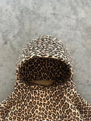 HOUZHOU Y2k Leopard Print Vintage Hoodies Women American Retro Fashion Streetwear Hiphop Oversized Hooded Sweatshirt Autumn 2024 voguable