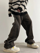 Voguable Leopard Jeans for Men Denim Pants Male Oversize Wide Leg Trousers Streetwear Hip Hop Vintage Clothes Loose Casual voguable