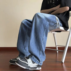 Black Baggy Jeans Men Drawstring Vintage Jeans Men Streetwear Hip-hop Loose Straight Jeans Mens Denim Pants Large Size 4XL voguable