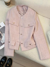 Elegant Women Pink Blazer Coat Sweet Long Sleeve Fashion Slim Suit Jacket Korean Chic O Neck Female Fall Winter Casual Outwear voguable