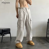 Men Casual Multiple Pockets Pants Work American Style Hip-hop Summer Full-length Fashion Loose Trendy Chill Ins New Creativity voguable