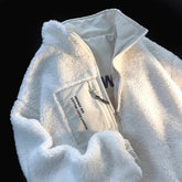 Double Sided Wear Lamb Warm Coat Women Y2K Autumn Winter Plus Velvet Thick Lapel Jacket Bf Fashion Streetwear All Match Outwear voguable