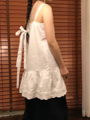 Voguable Korean A-LINE Solid Lace Patchwork All Match Layered Strap Dress voguable