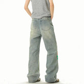 Blue Jeans Men Fashion Casual Straight Jeans Streetwear Hip-hop Loose Flower Jeans Mens Vintage Denim Pants Man Trousers voguable