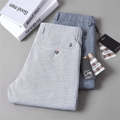 Plaid Casual Pants Men Korean Fashion Clothing Trousers For Men Straight Slim Fit Office Formal Suit Pants Spring Summer voguable