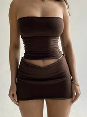 Voguable Summer Y2K V Low Waist Mini Skirt With short lining Sexy A-line Package Hips Mini Short Skater Party Black Brown voguable