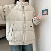 Voguable Winter Newin Parkas Women Stand Warm Thickened Outwear Sweet Girls Baggy Simple Comfortable Daily Couples Korean Fashion Tender voguable