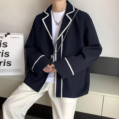 Voguable Black/White Blazer Men Fashion Society Men Dress Jacket Korean Loose Business Casual Suit Jacket Men Formal Blazer M-2XL voguable