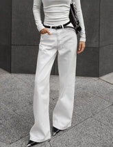 Voguable White Wide Leg Casual Pants High Street Style Versatile Straight Tube Floor-Length Autumn Winter Fashion New Arrivals voguable