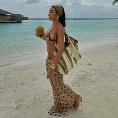 High Quality Swimsuit Hand Hook Crochet Bikini Sexy Women Swimwear Female Bandeau Biquini Push Up Bathingsuit Beachwear Bodysuit voguable