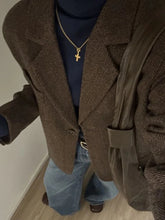 Retro Faux Woolen Blazer Coat Women Harajuku Long Sleeve Fall Winter Y2K Jacket Streetwear American Casual Lady Suit Coat voguable