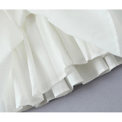 New Women Short Sleeve Square Neck Slim Cotton White Dress Ladies Low Waist Summer Mini Dresses Party Robe