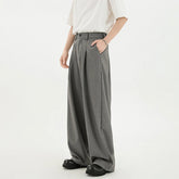 Black Suit Pants Men Oversized Fashion Society Mens Dress Trousers Korean Loose Wide Leg Pants Mens Office Formal Pants M-3XL voguable