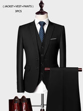 Voguable ( Jacket +Vest+ Pants ) Luxury Men's High-end Brand Solid Color Business Office Suit 3Pcs & 2Pcs Groom Wedding Party Suit Tuxedo voguable