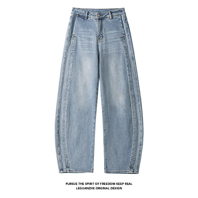 Mens Loose Fit Baggy Jeans Patchwork Washed Denim Streetwear Hip Hop Urban Style New Arrival Wholesale Discount Vintage Casual voguable