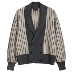 Light Mature Style Autumn Winter New Cardigan Men British Retro College Style Knitted Jacket Contrasting Suit Collar Sweater voguable