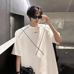 Men Cotton Tshirt Crew Neck Line Design Soft Comfortable Casual Streetwear Slim Fit Breathable Top Tee Shirt Fashion Trendy voguable