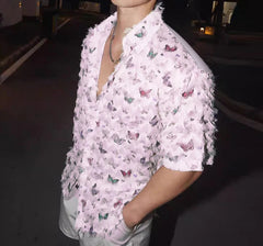 Fashion Men Shirt Printing Tassel Lapel Short Sleeve Oversize Casual Men Clothing Summer 2025 Male Shirts Camisas S-5XL voguable