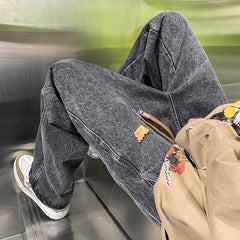 Retro Hip Hop Harajuku Oversized Mens Jeans Pants Loose Straight Wide Leg Denim Trousers gotmes-shop