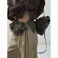 Korean Style Leopard Print Mini Skirts Women Y2k Fashion Lace Up Short Skirt Elegant Sweet Streetwear Cute Ruffle Skirt voguable