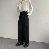 Voguable New Black Suit Pants Men Fashion Social Men Dress Pants Korean Loose Oversized Wide Leg Pants Men Formal Trousers M-2XL voguable