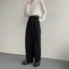 Voguable New Black Suit Pants Men Fashion Social Men Dress Pants Korean Loose Oversized Wide Leg Pants Men Formal Trousers M-2XL voguable