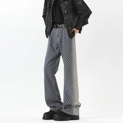 Jeans men New Jacquard Fabric Denim Trousers man Straight Leg Long Pants Autumn Classic Style Casual Jeans for Men Wholesale voguable