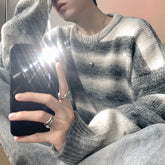 Autumn Clothing Men's Knitted Light Luxury Pullovers Sweater Korean Vintage O Neck Striped Long Sleeve Knitwear 2024 New voguable