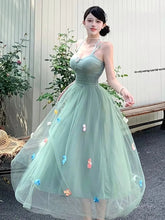 Women's Fairy Spaghetti Strap Midi Dresses Elegant French Mesh 3D Floral Sexy Halther Lace-up Vestidos Beach Holiday Chic New voguable