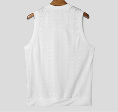 Men Tank Tops V Neck Sleeveless Summer Male Vests 2025 See Through Tops Breathable Fashion Men Clothing Streetwear S-5XL voguable