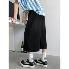 Loose Fit Cropped Jeans Elastic Drawstring Waist Stretch Denim Casual Wear Comfort Men Baggy Denin pants man Fashion Trendy voguable