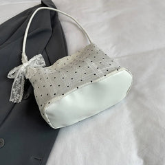 Luxury Design All Match Dot Shoulder Bags Sweet Y2k Aesthetic Casual Handbags Fashion Chic Women Streetwear Simple Underarm Bag voguable