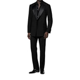 Voguable Men Suits Double Breasted Spliced Collar Tailor-Made 2 Pieces Blazer Pants Formal Prom Wedding Groom Customized voguable