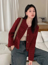 Zoki Women Slim Vintage Jacket Fall Winter Long Sleeve Sweet Elegant Coat French Casual Female O Neck Single Breasted Retro Tops voguable