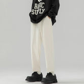 Solid Color Suit Pants Men Fashion Society Mens Dress Pants Korean Loose Straight Wide Leg Pants Mens Office Formal Trousers voguable