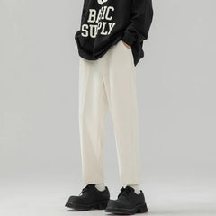 Voguable Solid Color Suit Pants Men Fashion Society Men Dress Pants Korean Loose Straight Wide Leg Pants Men Office Formal Trousers voguable