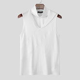 Summer Men Tank Tops Solid Color Knitted Turtleneck Sleeveless Male Vests Tops Hollow Out Sexy Men Clothing Streetwear voguable