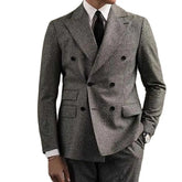 Voguable New Men's Suit 2Pieces Blazer Pants Bow Collar Double Breasted Buckle Work Wear Bussiness Wedding Size Color voguable