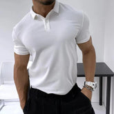 Voguable Advanced Feeling Pique Cotton irt Muscle Men Hard Man Sle Slim Fit ort Sve American Retro Collar Paul T-irt voguable