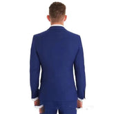 Voguable New High Quality Groom Men Suits Notched Lapel Groom Tuxedo Royal Blue Wedding/Prom/Dinner Best Man Blazer (Jacket+Pants+Vest) voguable