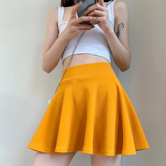 Summer Women's Skirts Fashion Sexy Mini Elastic Pleated Sun Skirts For School Girl Uniform Korean Black High Waist Tennis Skirts voguable