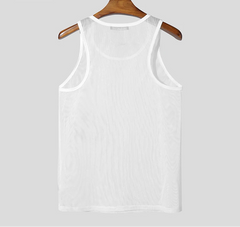 Summer Male Vests Fashion Transparent Men Tank Tops Sleeveless See-through Tops Tee Sexy Tops Streetwear Oversize S-3XL voguable