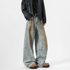 Men's Jeans baggy Denim pants Loose Fit Casual Style American Streetwear Straight Novel design Leg Pants Trendy Brand