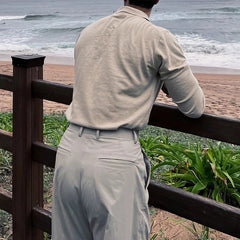 New Korean Fashion Men Polo Sweater Light Luxury Knitted Solid Color Long Sleeve Pullover Premium Quality Skin-friendly Knitwear voguable