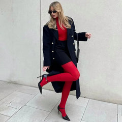 TARUXY Red Tights Women Winter See Through Slim Lingerie Women's Pantyhose New Lingerie Lace Leggings Bodys Sexy Socks Ladies voguable