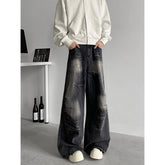 Jeans Men baggy Wide Leg Washed Marble Jeans Vintage Comfort Denim Pant Relaxed Fit Casual Trousers Trend Streetwear Urban Style voguable