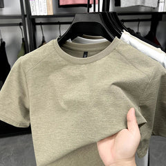Men's Short Sleeve Tee New Summer Solid Round Neck T Shirt Men Breathable Outdoor Sport Sweatshirt High Street Unisex Tops voguable