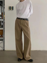 American Retro Curved Loose Work Pants Men Women Korean Elegant Trousers 2025 New High Street Trend High-end Straight Pants Chic voguable