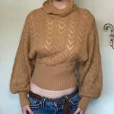 Voguable Vintage Streetwear Crop Knit Sweater Women Lazy Wind Hollow Out Button Pullovers American Retro Long Sleeve Y2K Hottie Jumpers voguable
